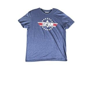 Top Gun Mens Graphic T-Shirt Blue Heather‎ Short Sleeve Movie Logo Tee XL